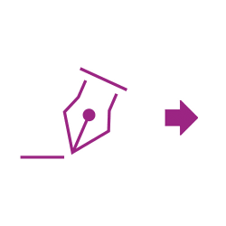 Icon violet signature arrow Icon violet signature arrow